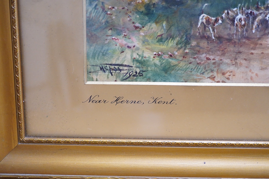 Henry Charles Fox (1860-1925), ‘Near Herne, Kent’ and ‘A Kentish Pastoral’, each signed and dated 1925, two watercolours, 27 x 37cm